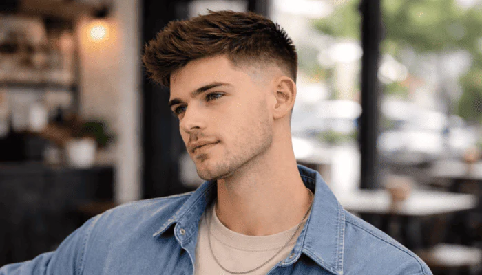Mid Fade with Textured Top hairstyle